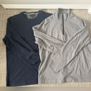 Banana Republic Men's Navy and Light Gray Long Sleeve Shirt set